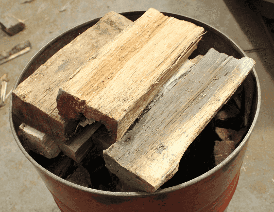 Air-Dried Barrel of Firewood